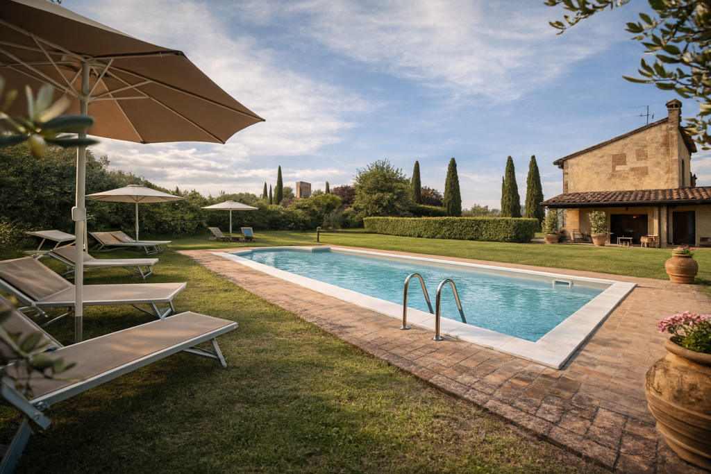 Hotel extirior photography in Tuscany by Marisa Zencich